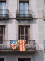 La Rambla - Wohnhaus mit katalanischen Fahnen