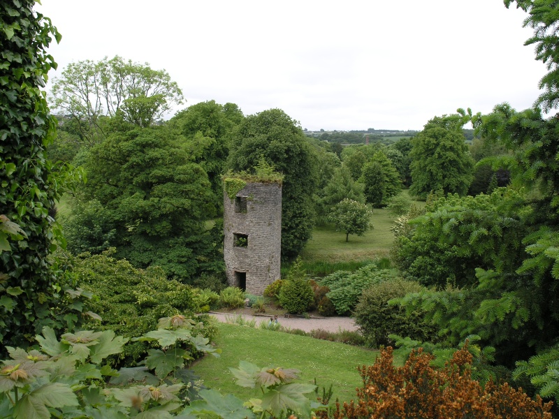 Blarney Castle - Blick auf Parkturm.JPG - Photos of Ireland, in June 2005